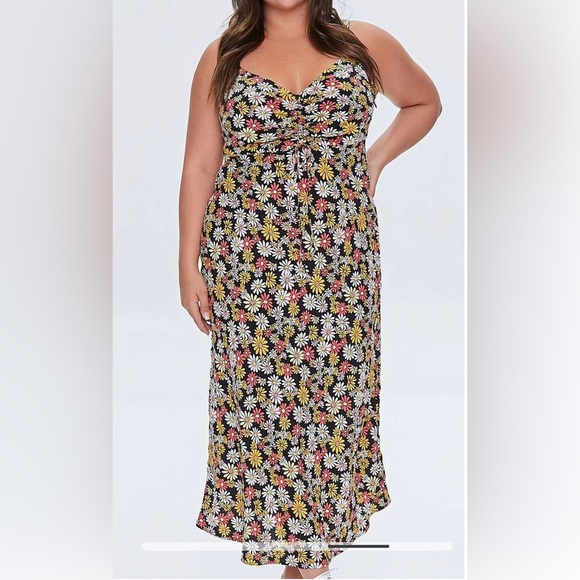 Floral Daisy stretch midi dress nwot - Picture 1 of 4